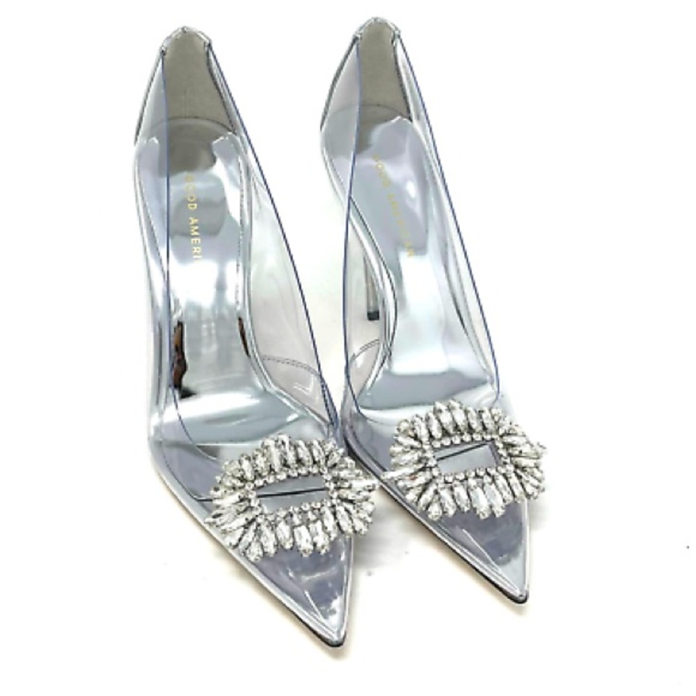 Good American Cinderella lucite Pump Heel Shoes - size 9 new with box